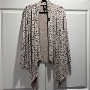 Bobeau animal print cardigan